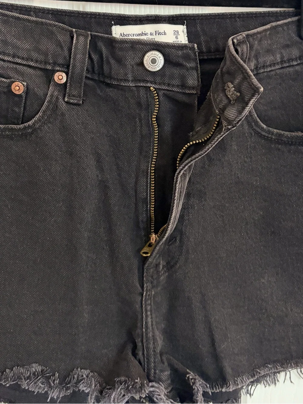 Abercrombie Black Denim Jean Shorts